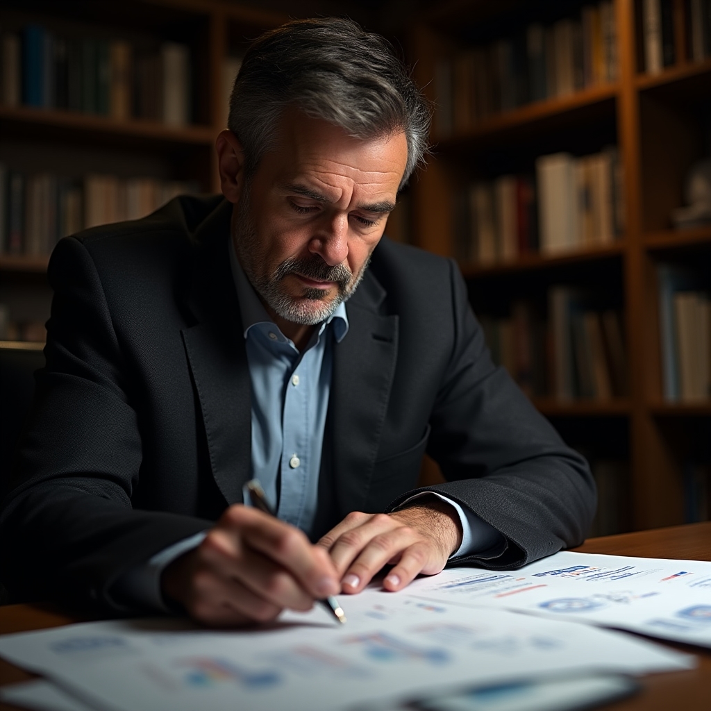 Analytik připravující prezentaci výsledků pro vedení firmy