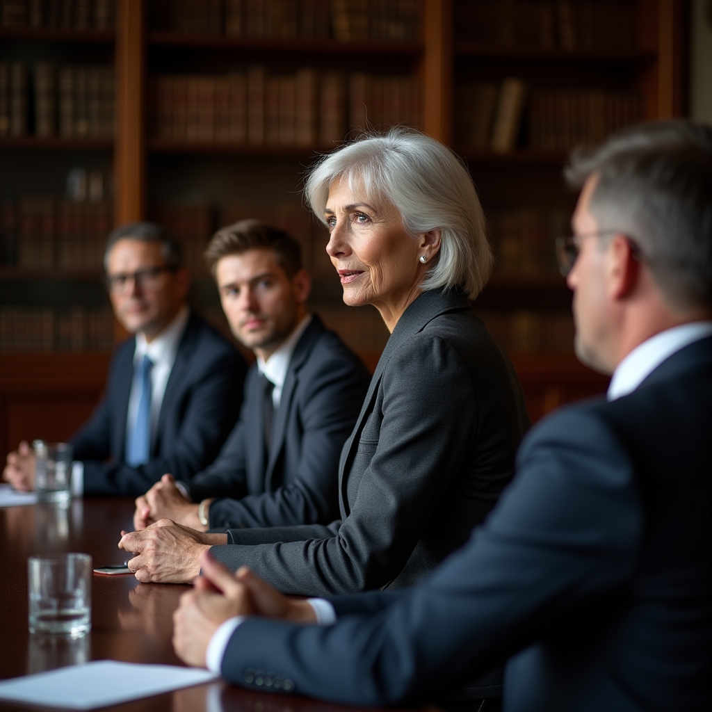 Manažeři komunikující výsledky na poradě vedení společnosti