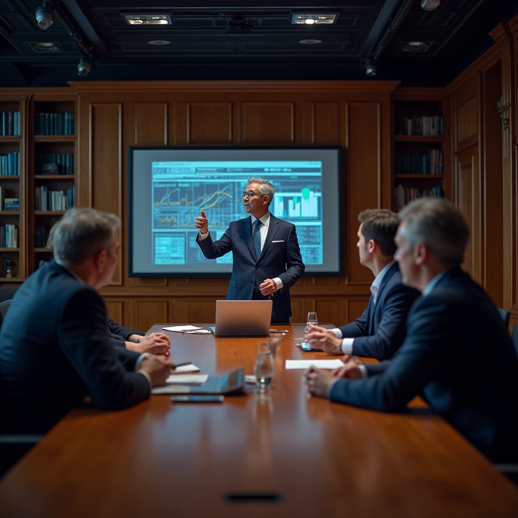 Techničtí specialisté při prezentaci výsledků projektu vedení firmy