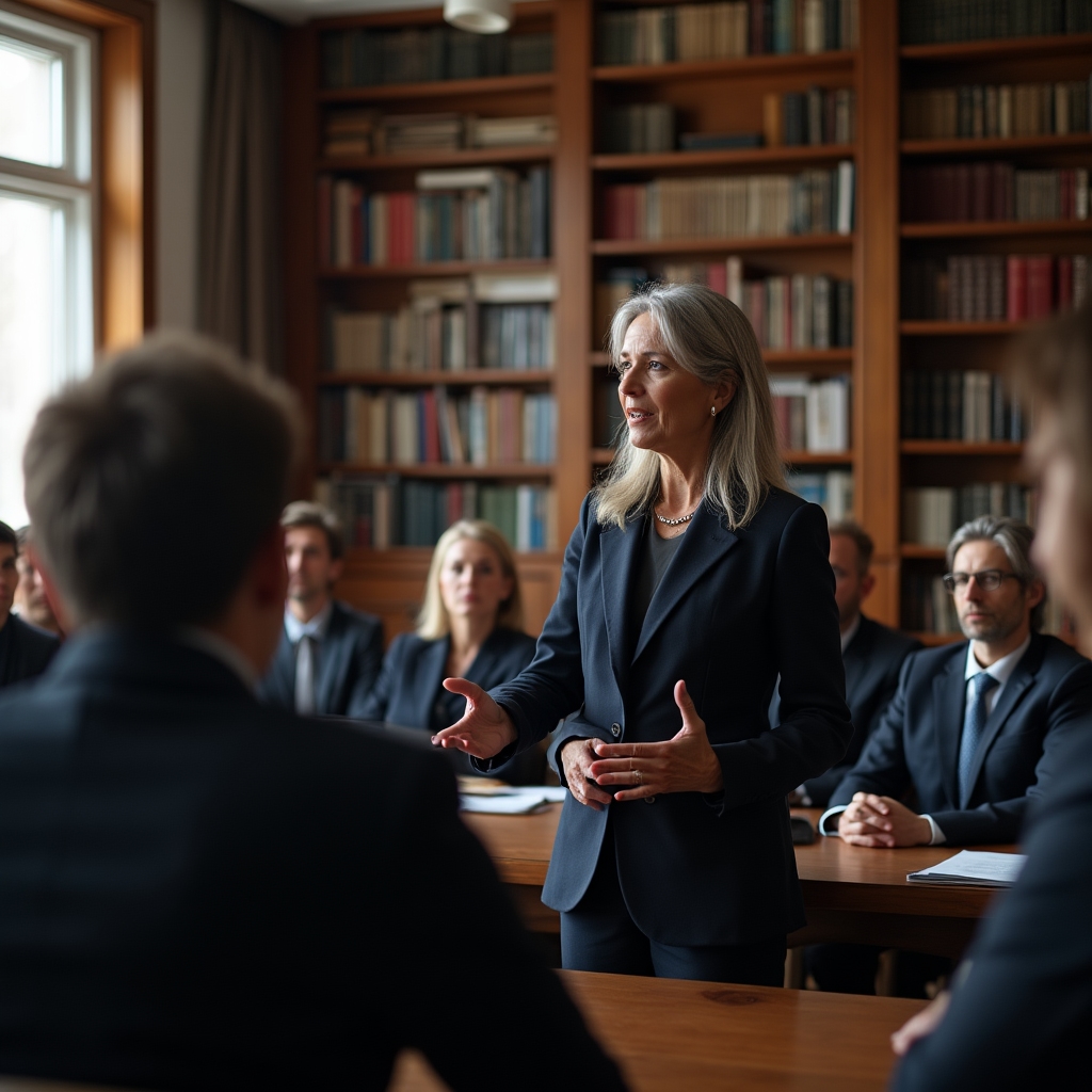 Účastníci workshopu komunikačních dovedností při praktickém nácviku prezentace