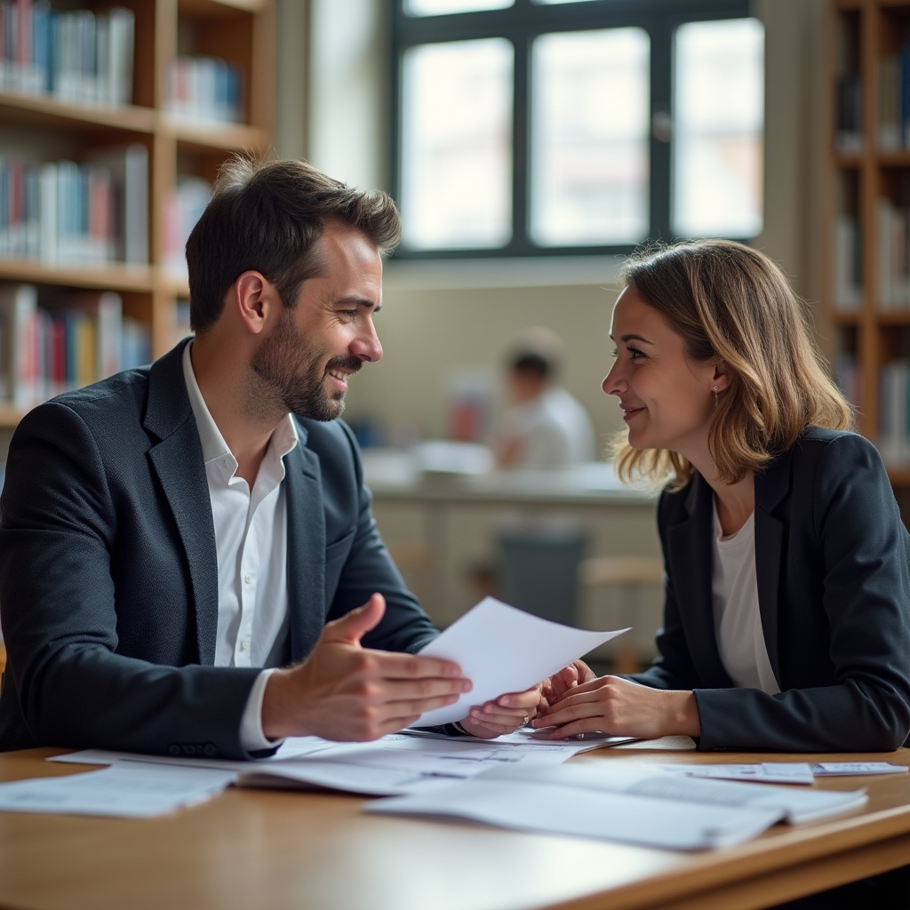 Živnostník prezentující svůj projekt klientovi v kanceláři